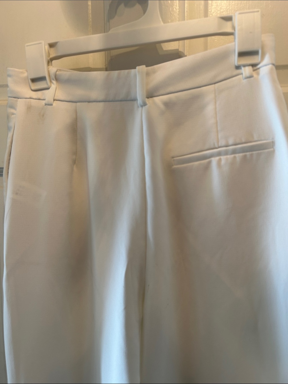 Zara Elegant High-Waist Wide Leg Pants in Ivory - Picture 3 of 7
